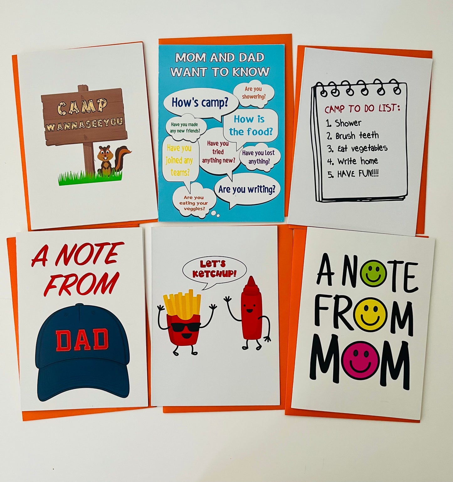 PARENT'S PACK-Summer Camp Greeting Cards Set of 6