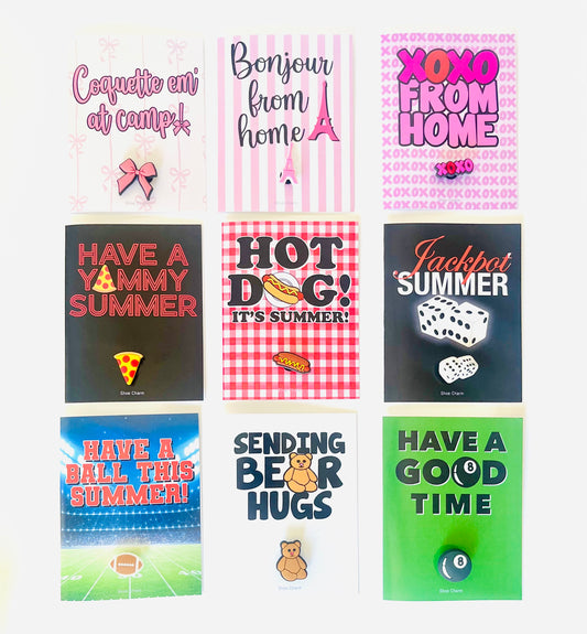 Choose Your Style-Shoe Charm Greeting Cards for Camp
