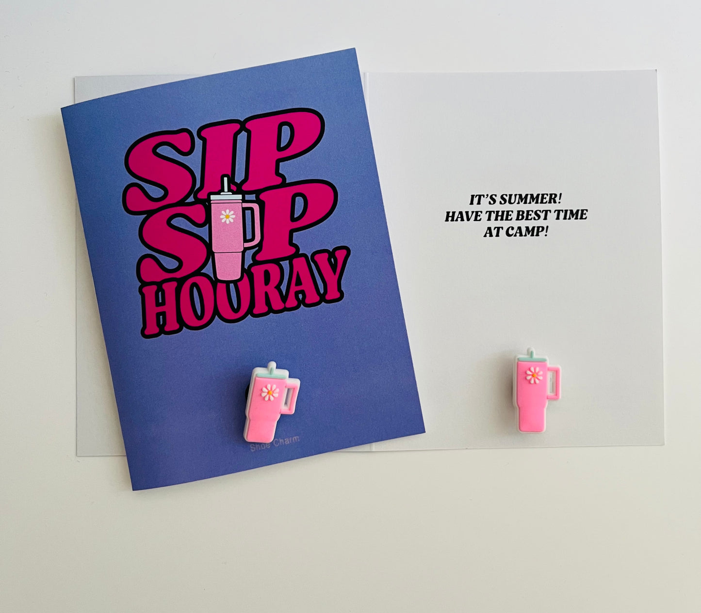 Charm Collection: Super Sweet Camper Pack of 10 Pack Greeting Cards Includes 2 shoe charm & 2 scratch off joke cards