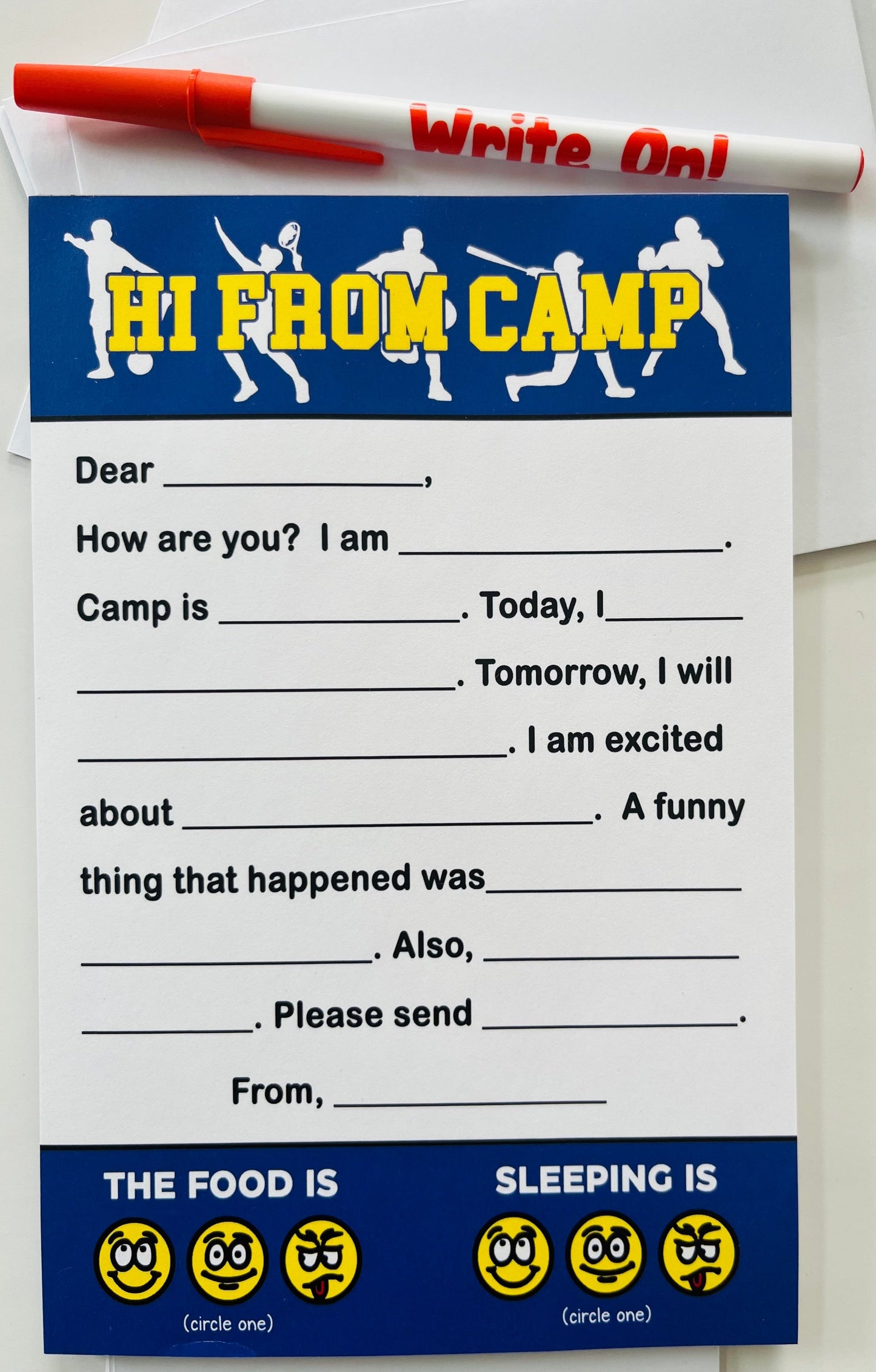Hi From Camp (Sports) Fill-In Stationery Set