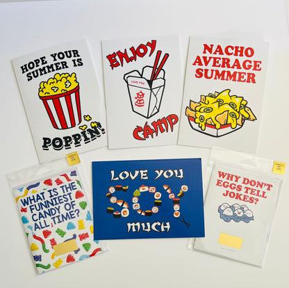 Hungry Camper-Greeting Card Set of 6-Includes 2 Scratch-off Joke Cards