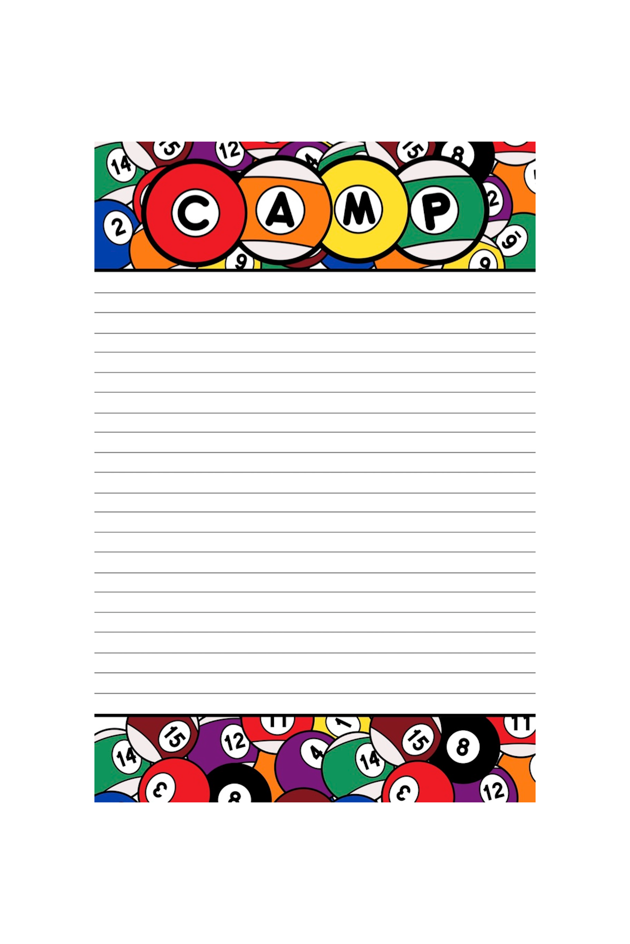 Blank Camp Stationery Sets