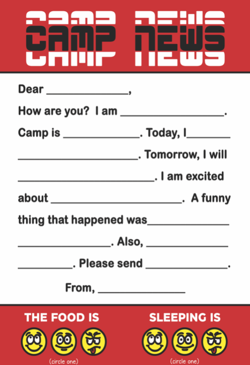 Camp News Fill-In Stationery Set