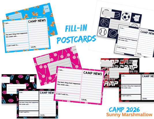 Camp Fill-In Postcards
