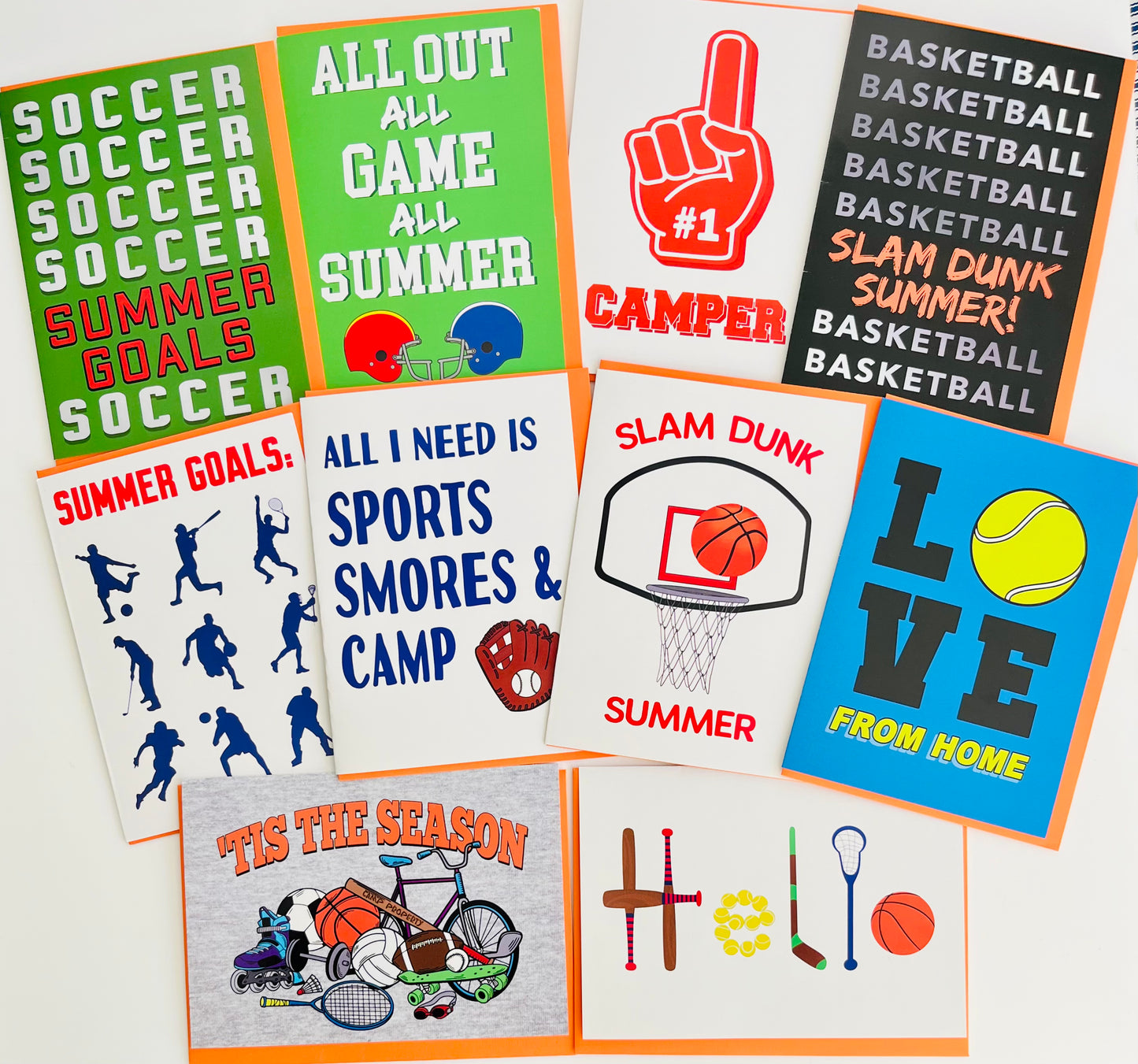 NEW! Ultimate Sports Pack-Camp Greeting Cards Set of 10