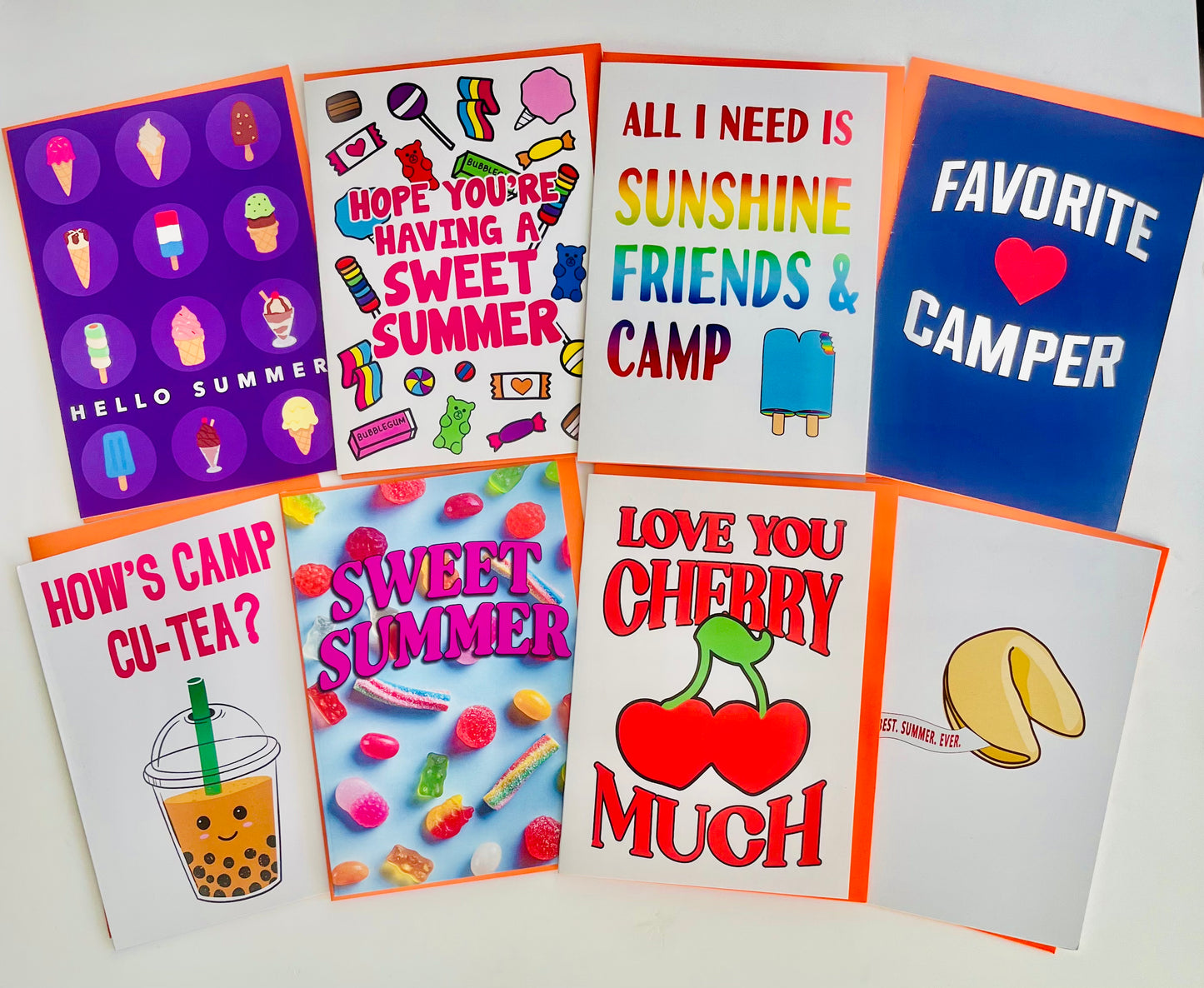 NEW! ULTIMATE SWEET PACK of 8Camp Greeting Cards