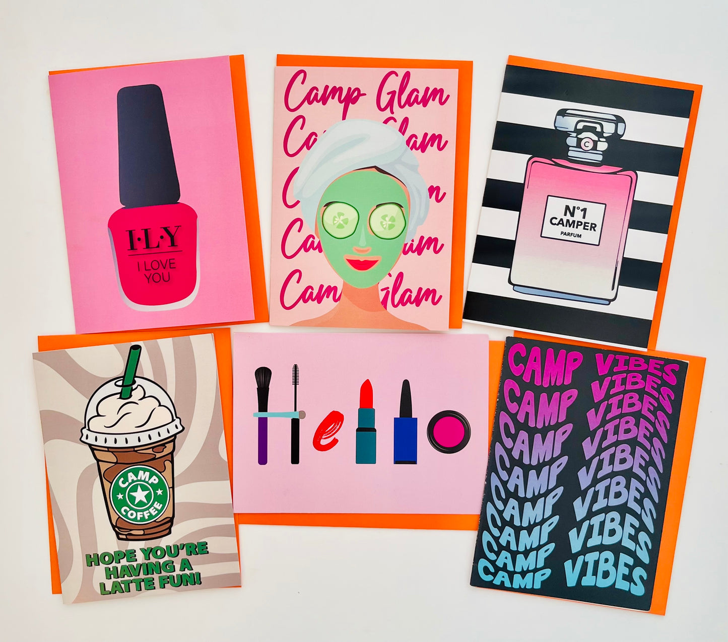 NEW! GLAM PACK-Summer Camp Greeting Cards Set of 6