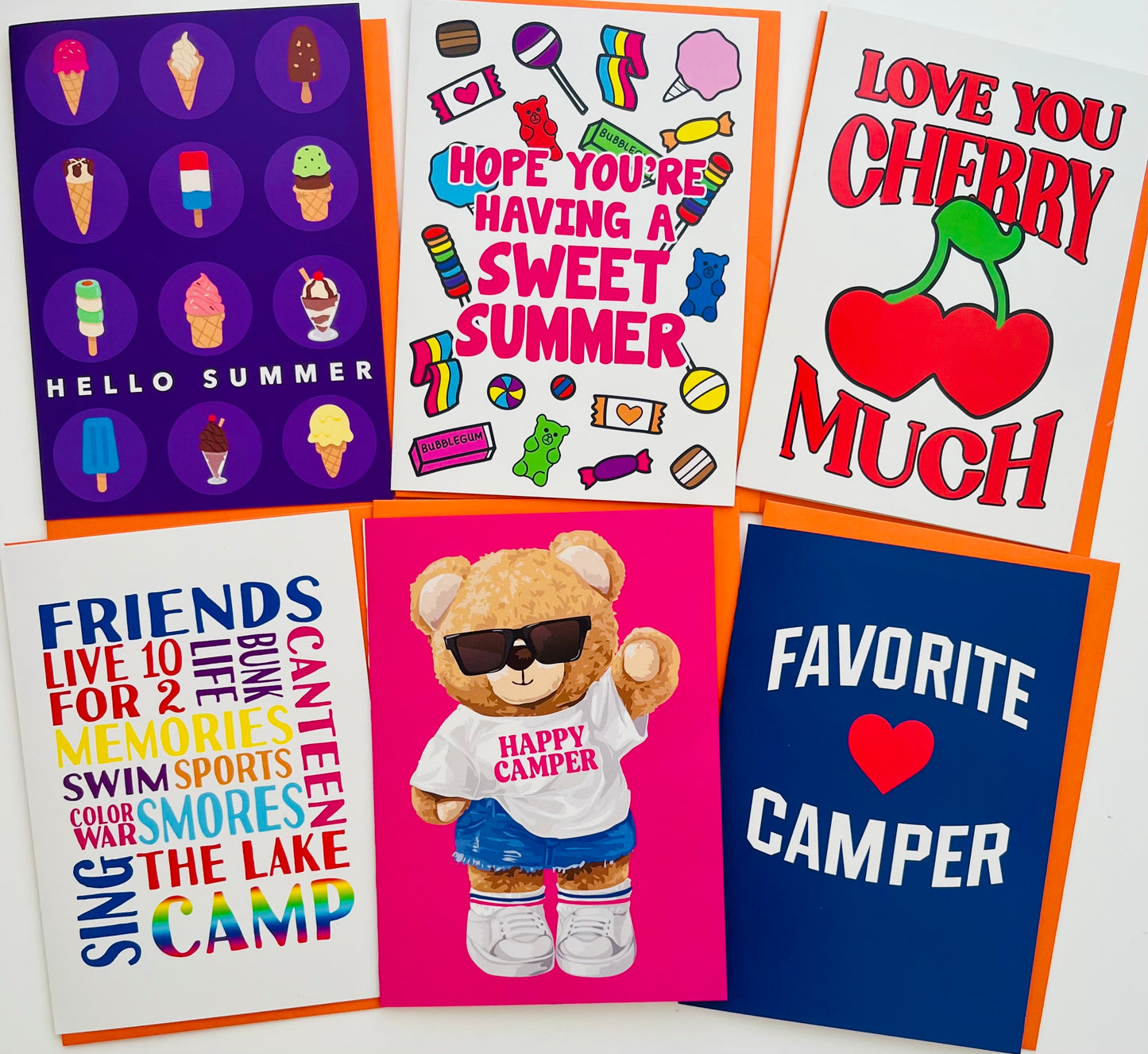 NEW! SWEET PACK-Summer Camp Greeting Cards Set of 6