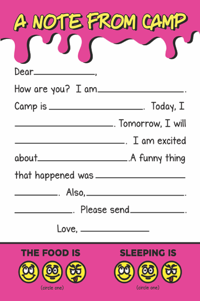 A Note From Camp (Drip) Fill-In Stationery Set