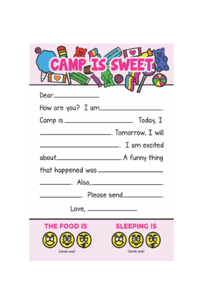 Fill-In Camp Stationery Sets