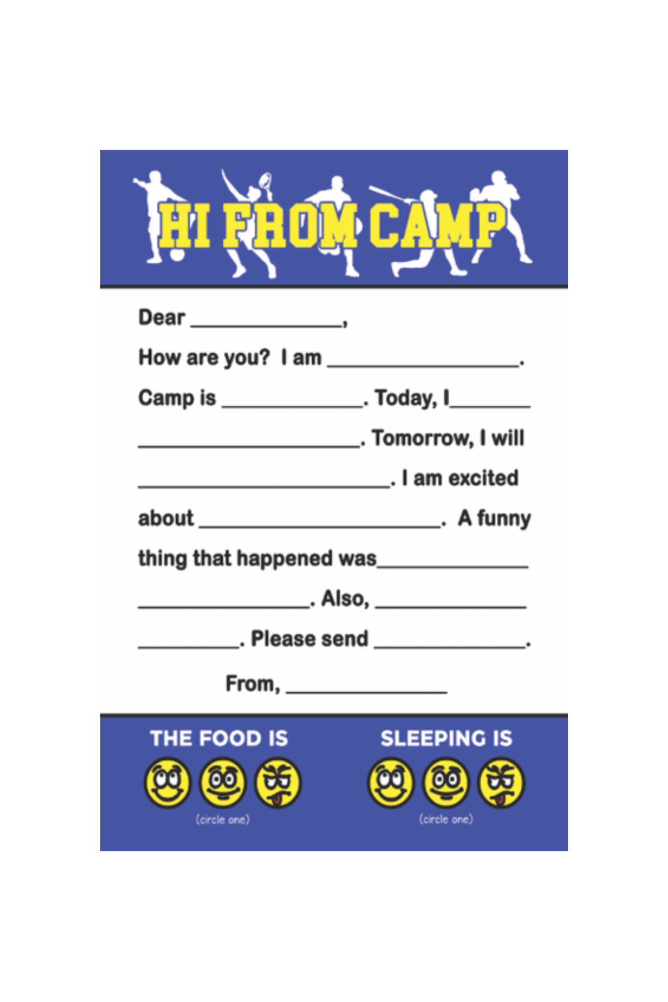 Fill-In Camp Stationery Sets