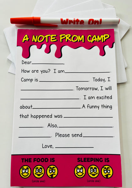 A Note From Camp (Drip) Fill-In Stationery Set