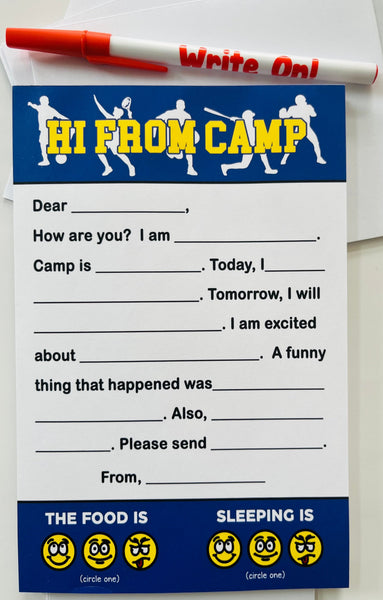 Hi From Camp (Sports) Fill-In Stationery Set