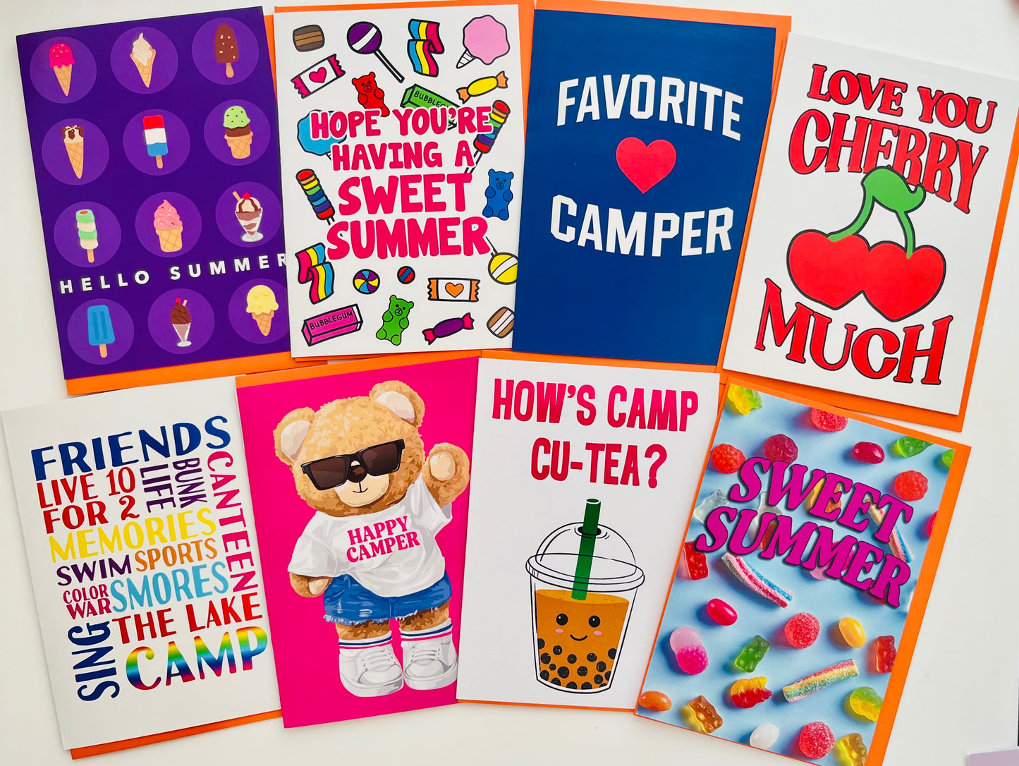 NEW! ULTIMATE SWEET PACK of 8 Camp Greeting Cards