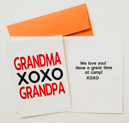Grandparent's Pack-Camp Greeting Cards